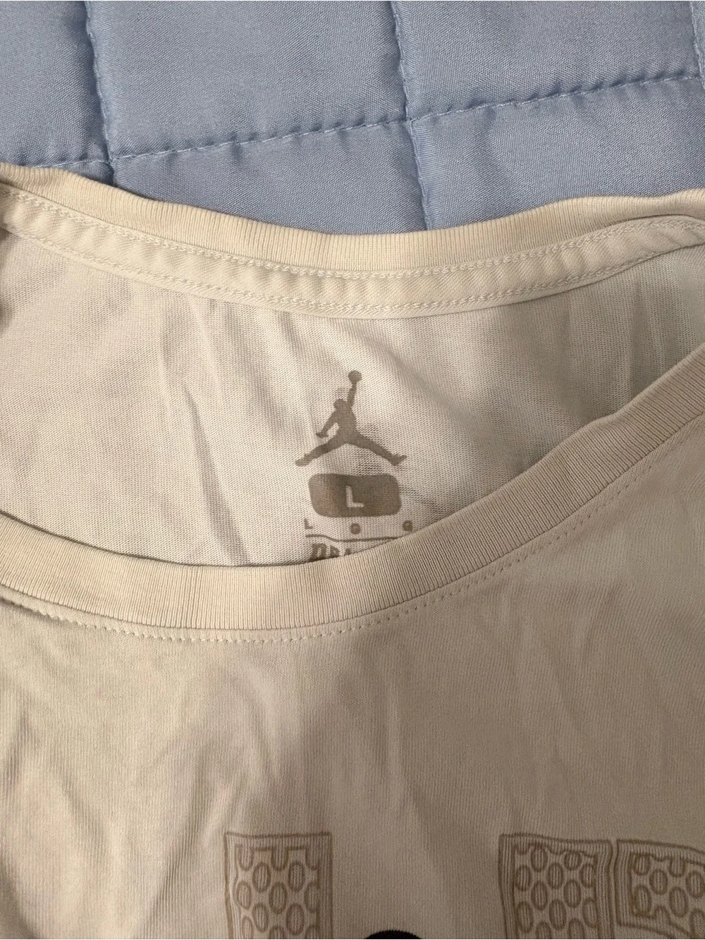 Jordan White Short-Sleeve Tee with Black Jumpman Graphic